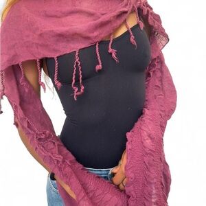 Burgundy Cotton Scarf